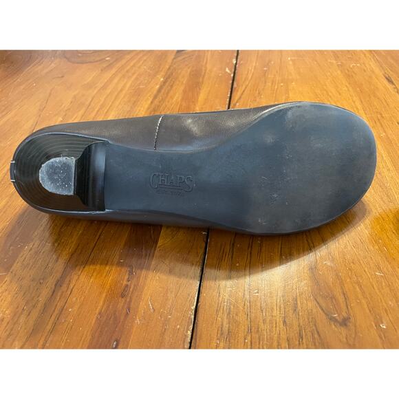 Chaps Womens Low Heel Shoes Size 8.5 Formal Brown Stitched 10/09 Buckle Slip On - Picture 5 of 9